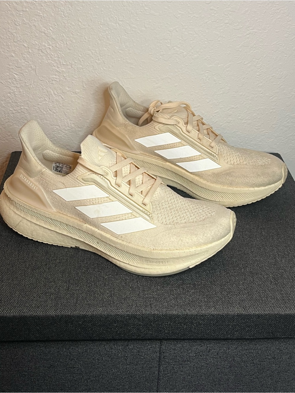 adidas Cream/White Ultraboost-Inspired Running Sneakers